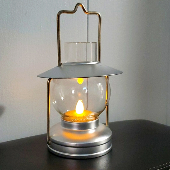 Unbranded Other - Lantern Tealight Candle Holder Tin & Glass CUTE Primitive Farmhouse Rugged